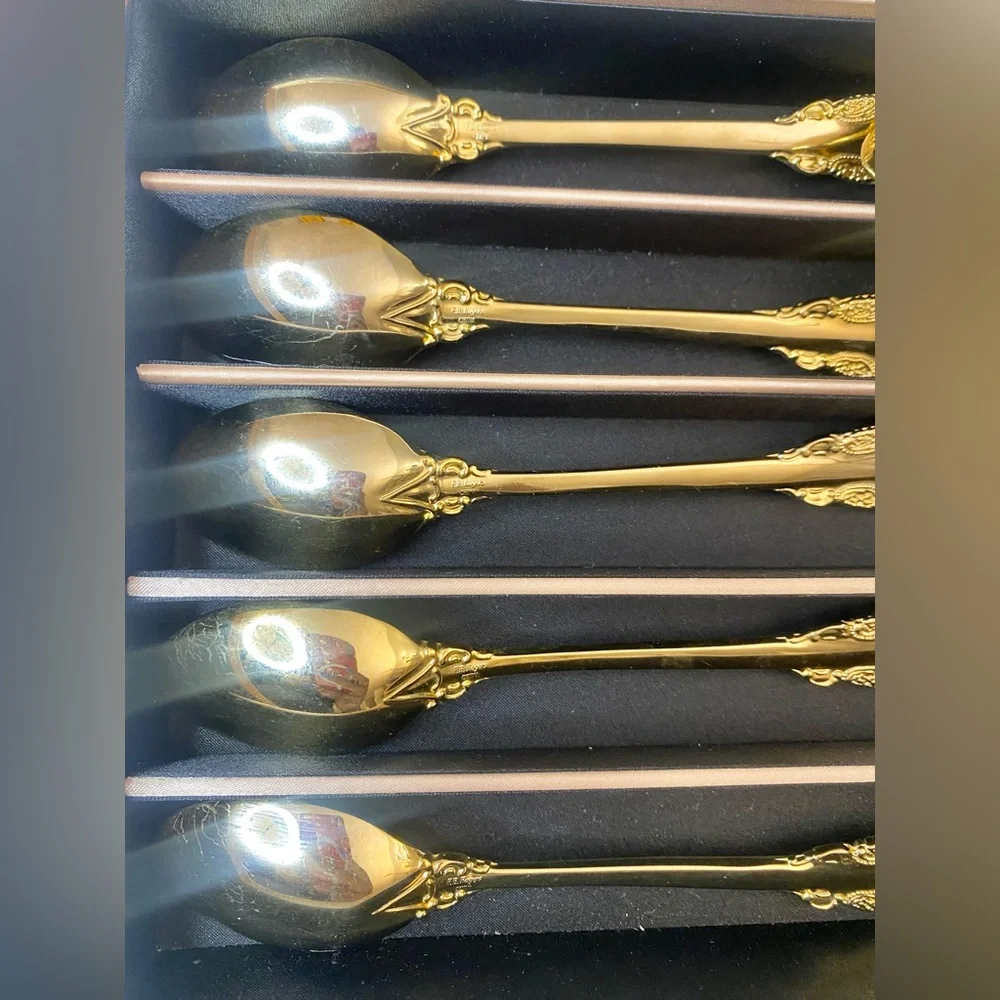 F.B. Rogers Golden French Rose gold electroplated flatware (7 pieces)